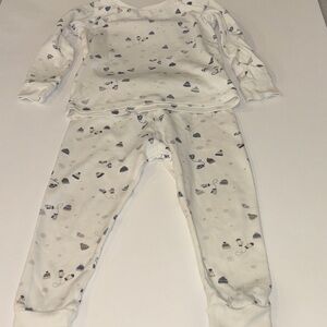 Colored Organics Snowy White and grey  Kids Pajama Set